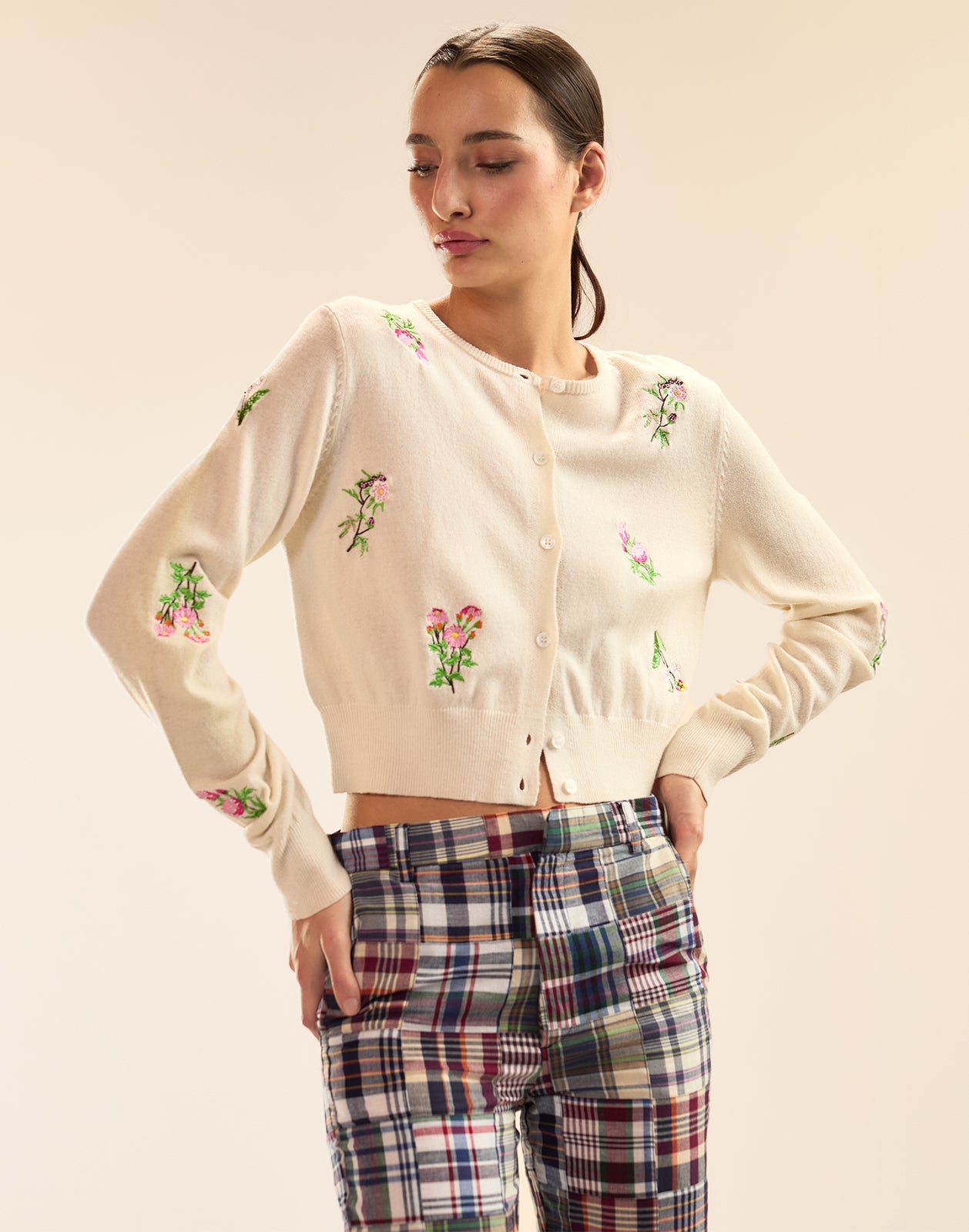Cynthia Rowley Forget Me Not Cardigan - White Multi