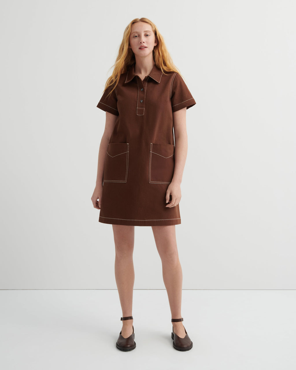 Kowtow Foundation Dress - Brown Denim
