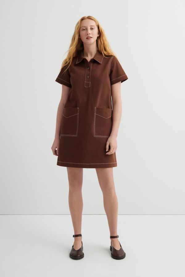 Kowtow Foundation Dress - Brown Denim