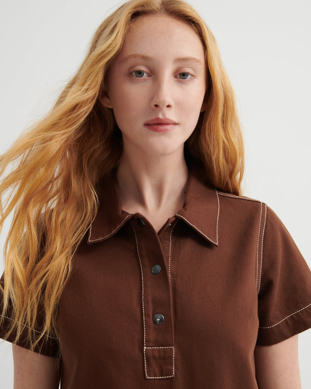 Kowtow Foundation Dress - Brown Denim