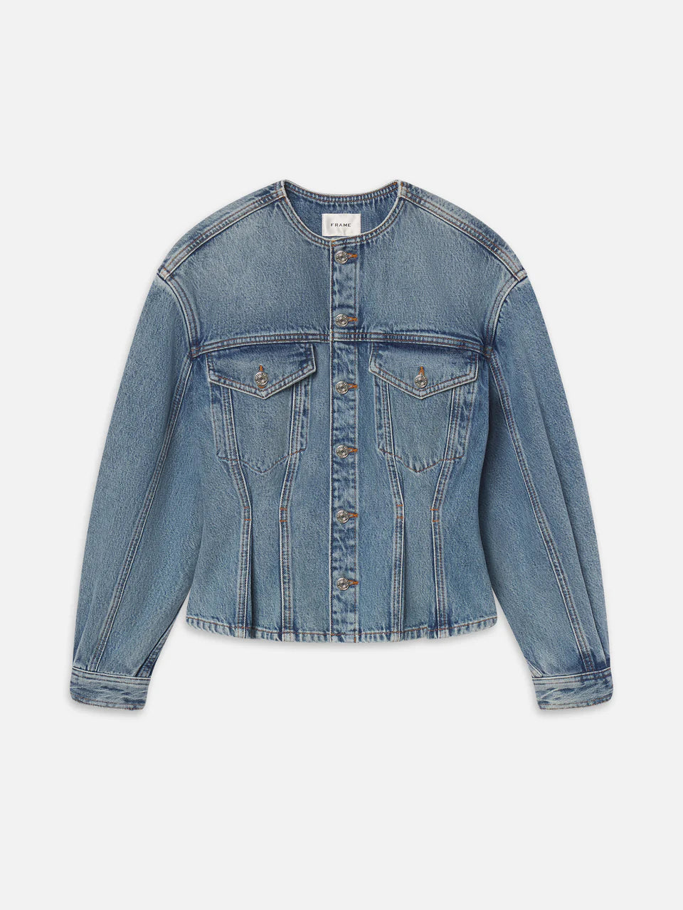 Frame The Nipped Collarless Jacket - Umbria
