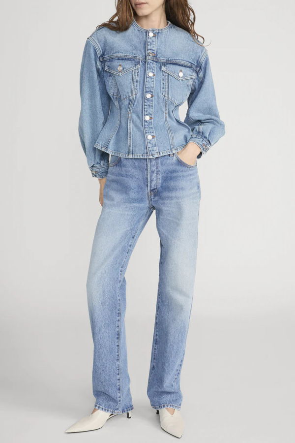 Frame The Nipped Collarless Jacket - Umbria