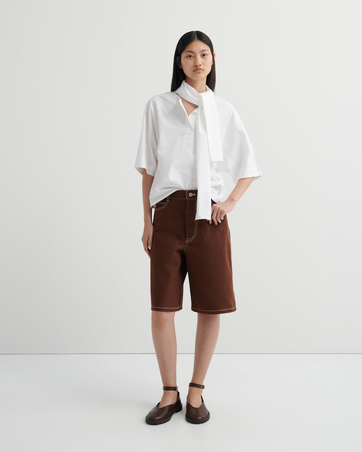Kowtow Framework Shorts - Brown Denim