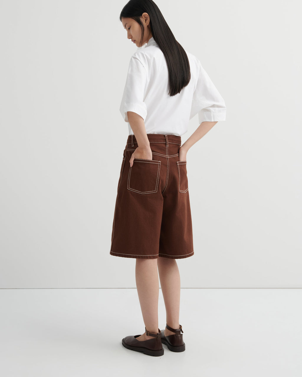 Kowtow Framework Shorts - Brown Denim