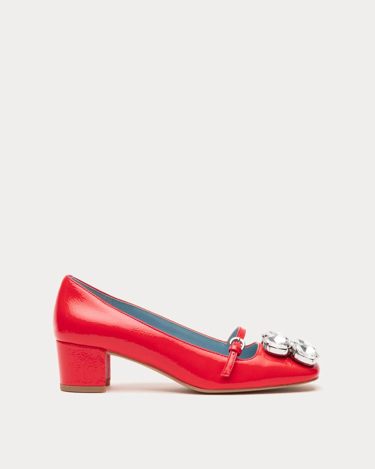 Frances Valentine Josephine Crinkled Leather Heel - Geranium