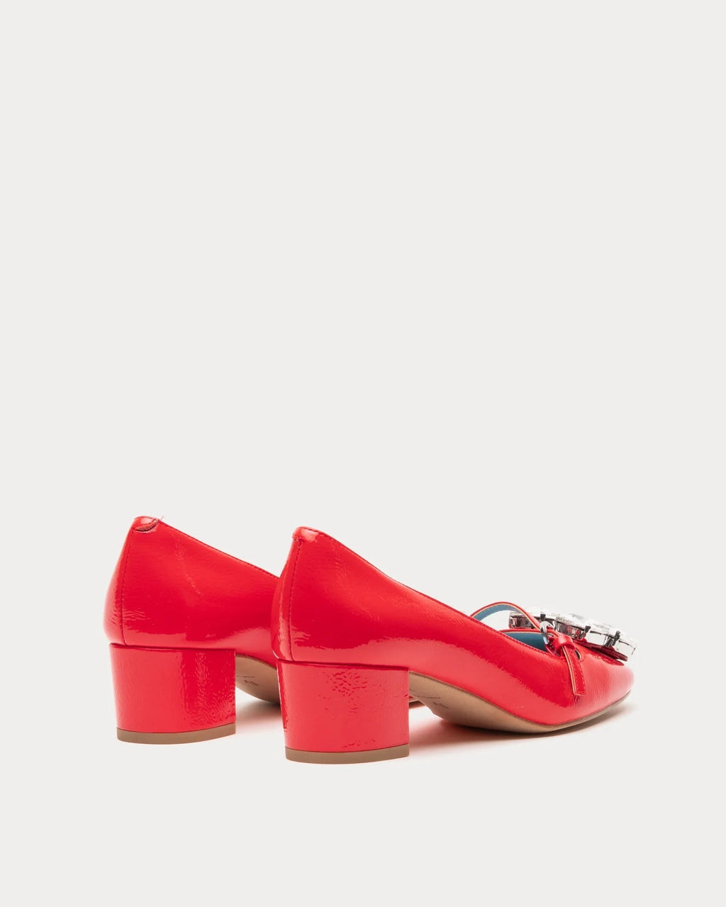 Frances Valentine Josephine Crinkled Leather Heel - Geranium