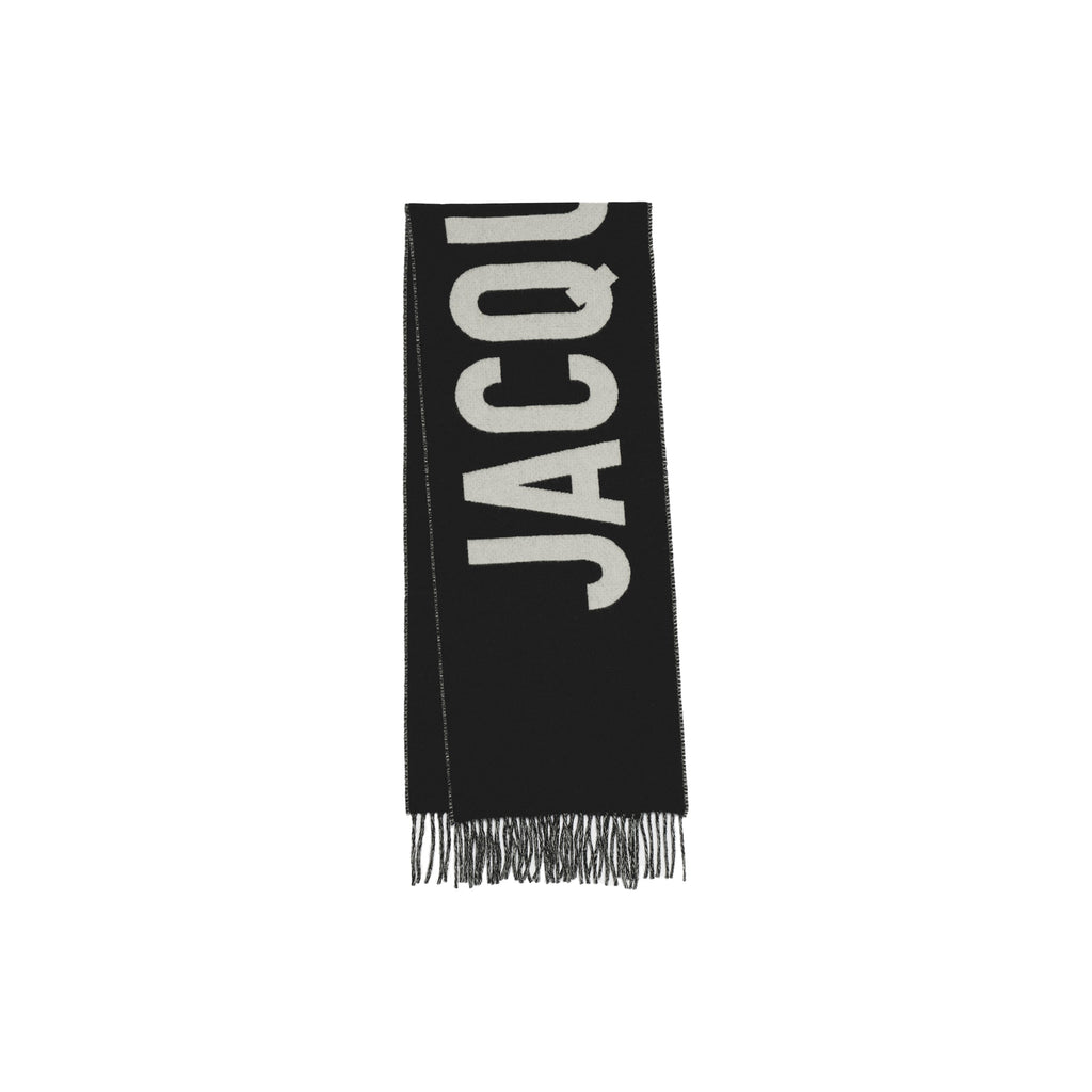 Jacquemus Fringe Logo Scarf - Black