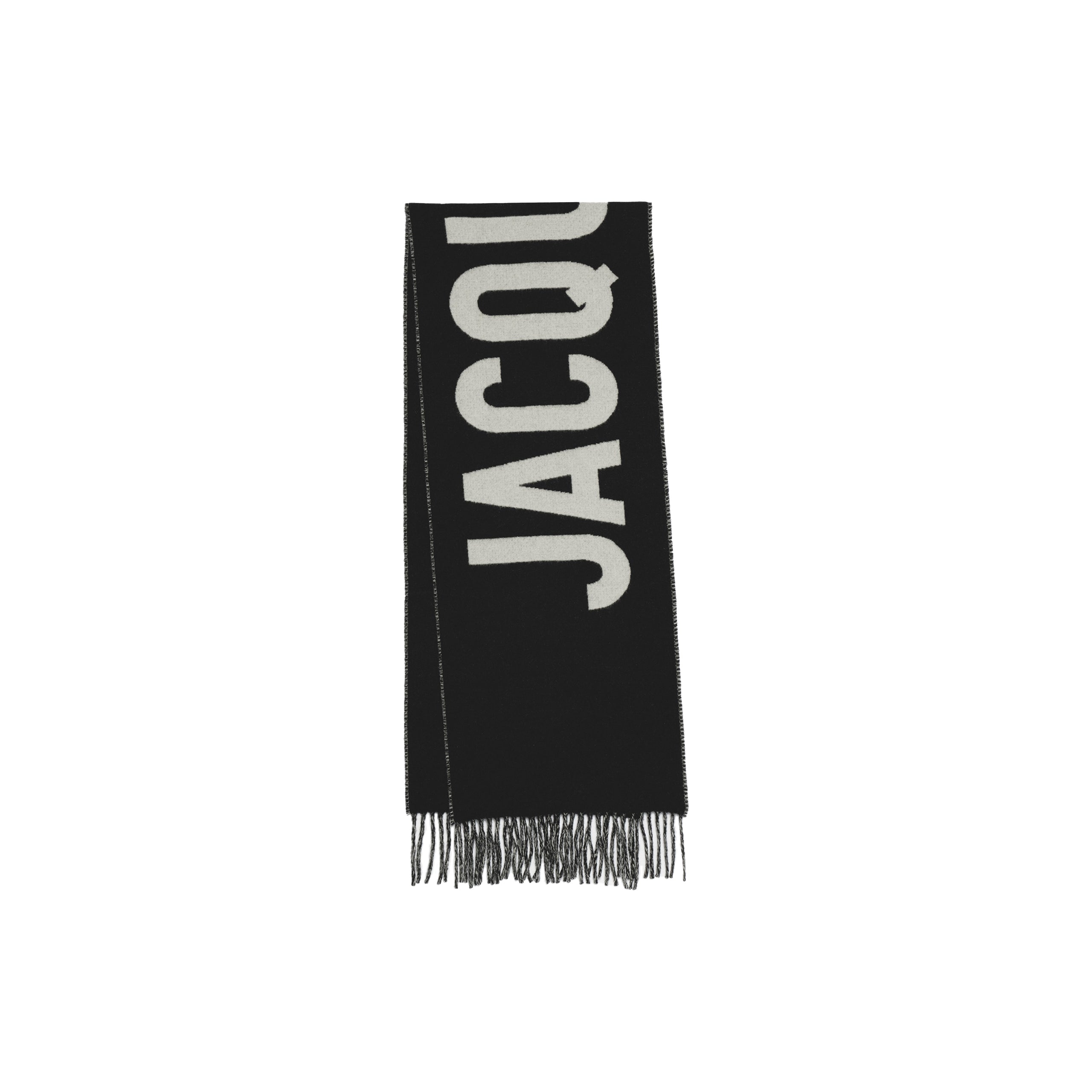 Jacquemus Fringe Logo Scarf - Black