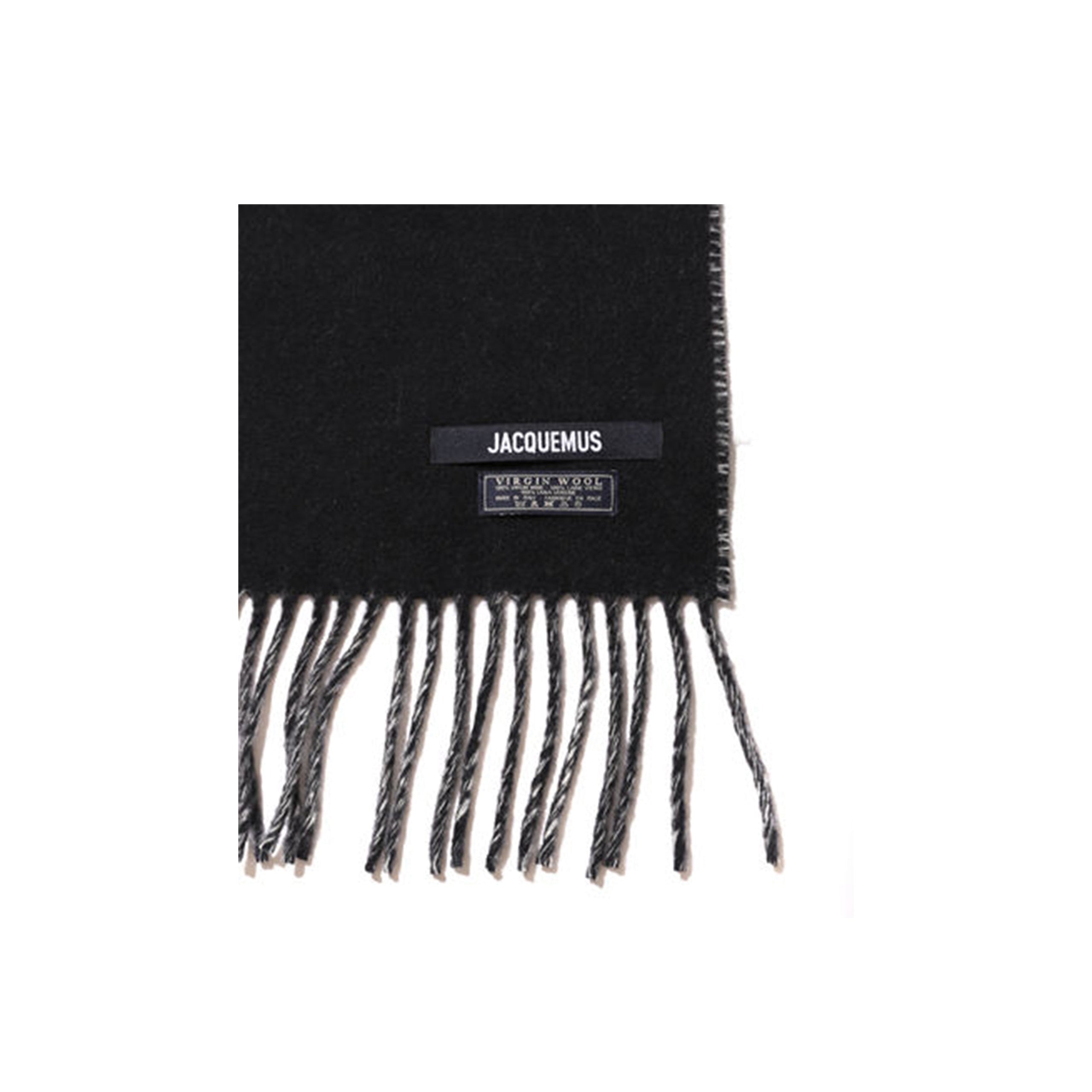 Jacquemus Fringe Logo Scarf - Black
