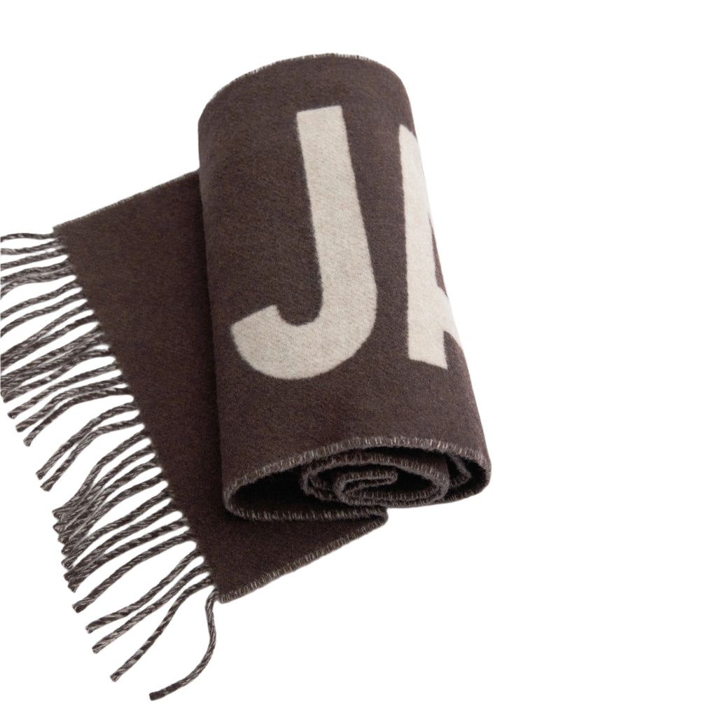 Jacquemus Fringe Logo Scarf - Multi Brown