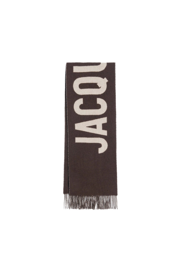 Jacquemus Fringe Logo Scarf - Multi Brown