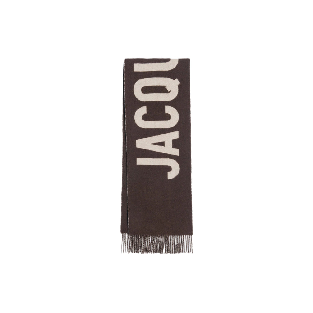 Jacquemus Fringe Logo Scarf - Multi Brown
