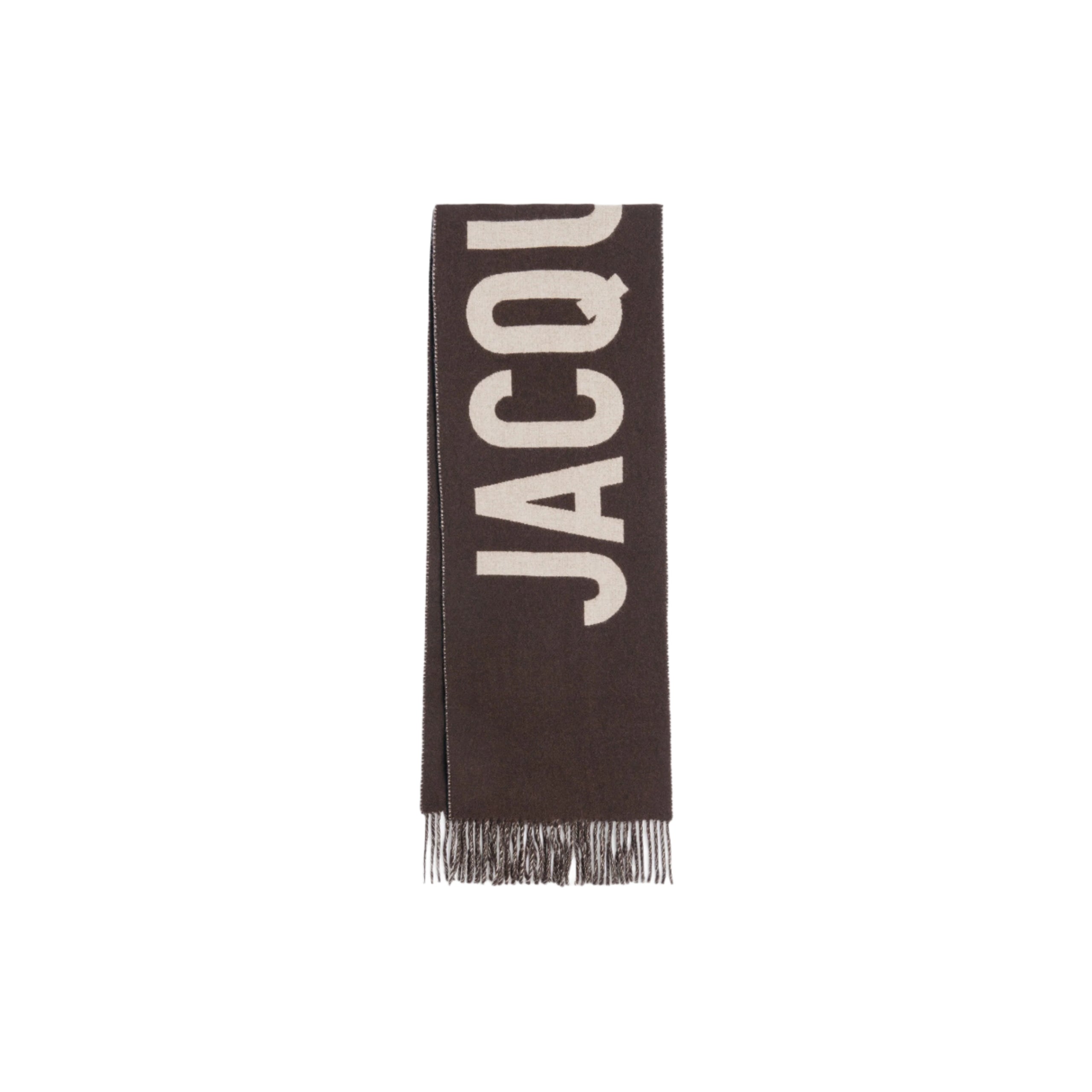 Jacquemus Fringe Logo Scarf - Multi Brown