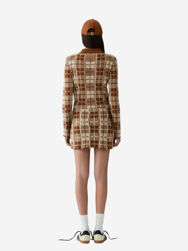 Guest in Residence Fringe Plaid Mini Skirt