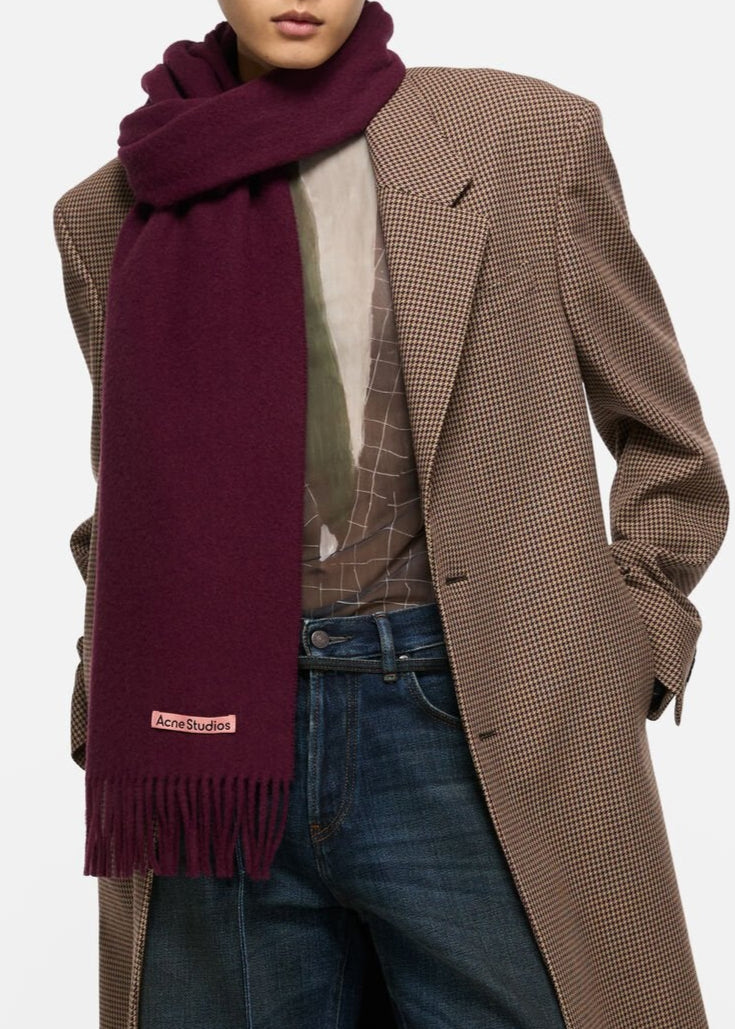 Acne Studios Fringe Scarf Narrow - Burgundy