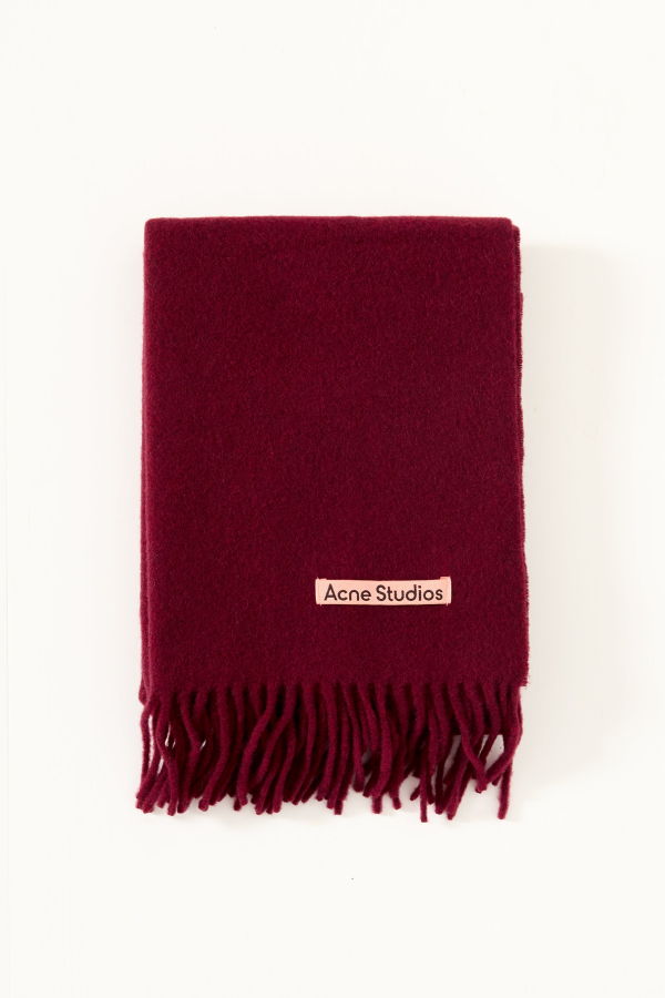 Acne Studios Fringe Scarf Narrow - Burgundy