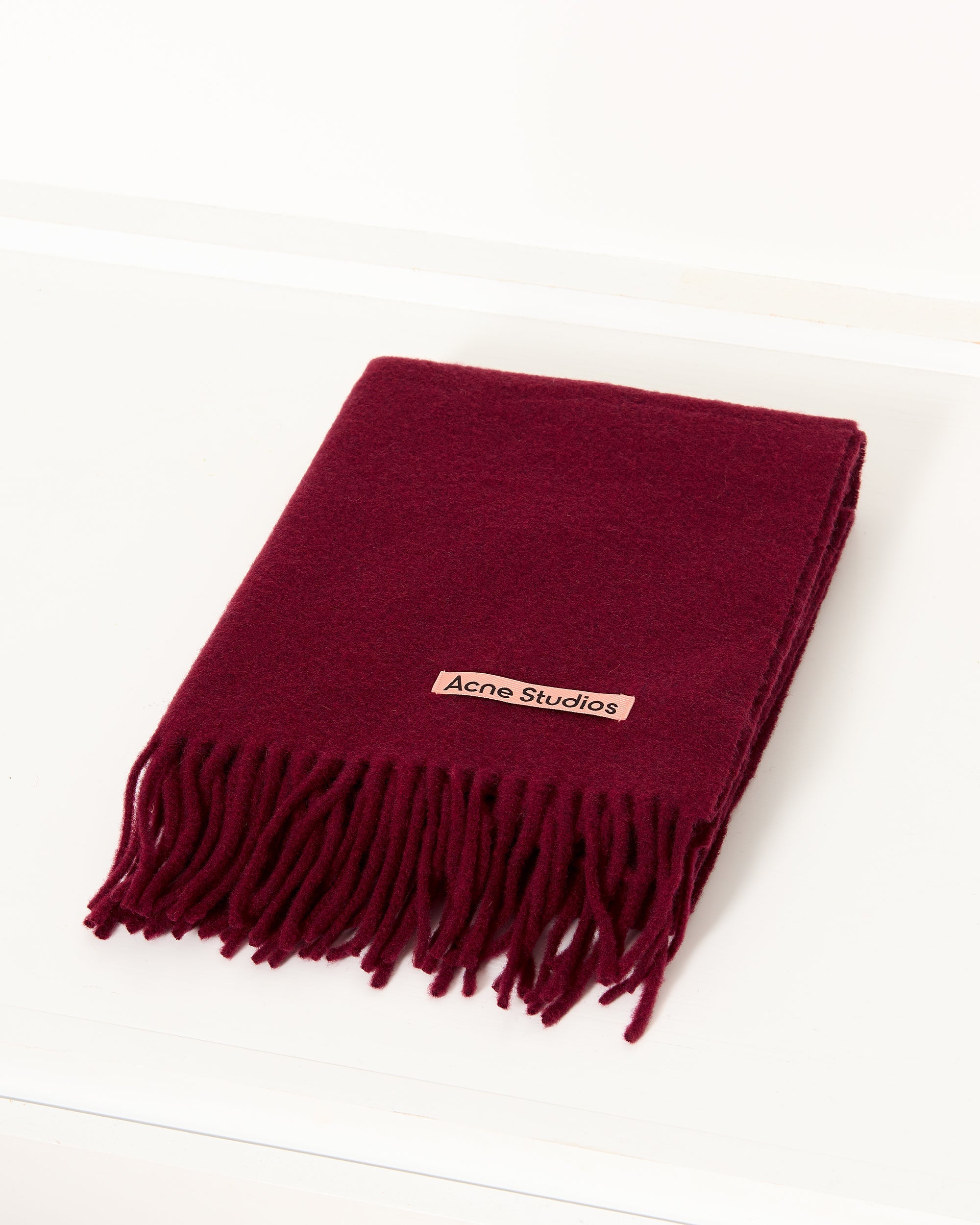 Acne Studios Fringe Scarf Narrow - Burgundy