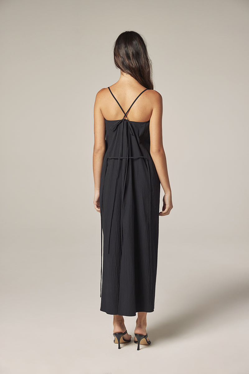 amente Front Shirring Dress - Midnight