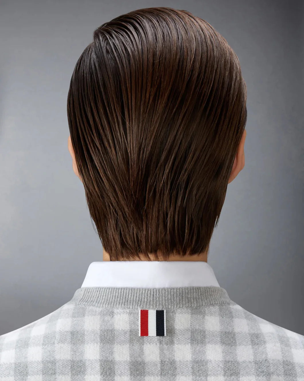 Thom Browne Funmix Gingham Check Jacquard Merino Wool Shell Top - Pink