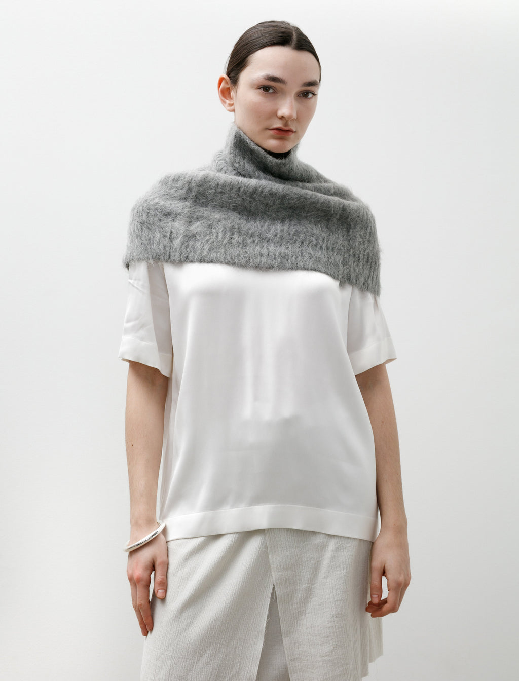 Totême Funnel Alpaca Blend Neck Warmer - Grey Melange