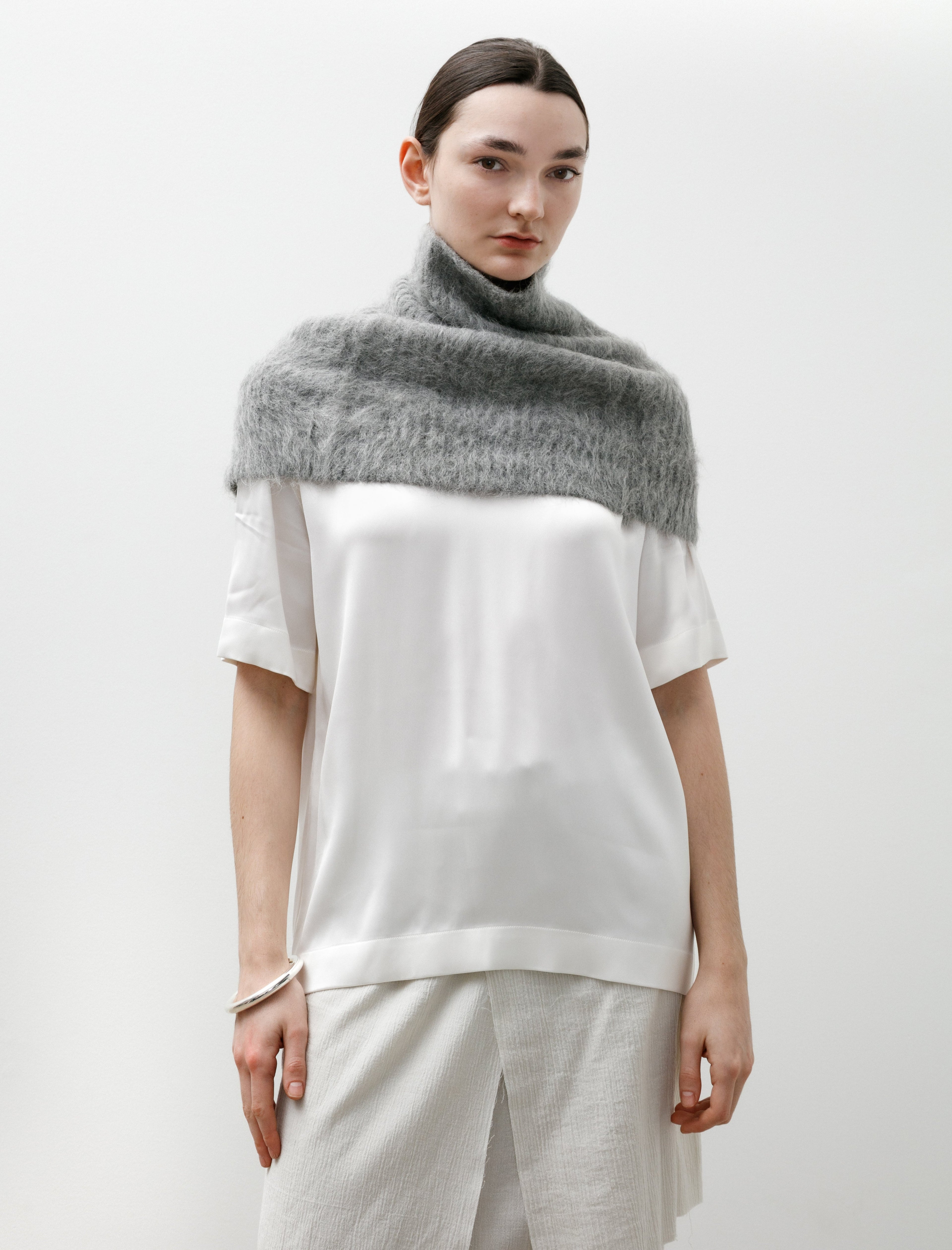 Totême Funnel Alpaca Blend Neck Warmer - Grey Melange