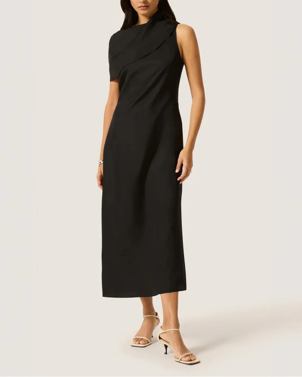 Argent Funnel Neck Dress - Black