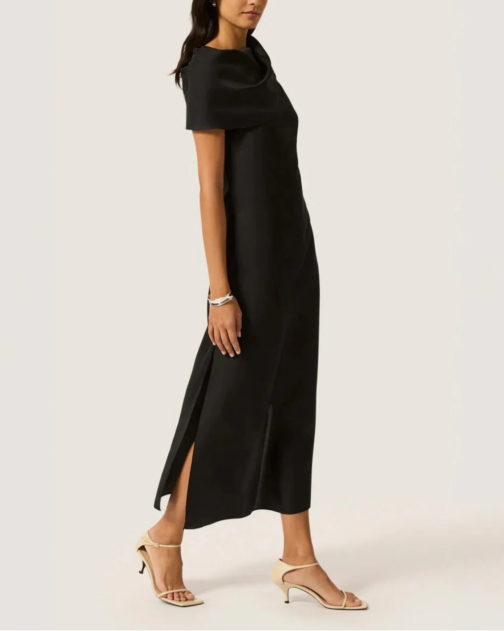 Argent Funnel Neck Dress - Black