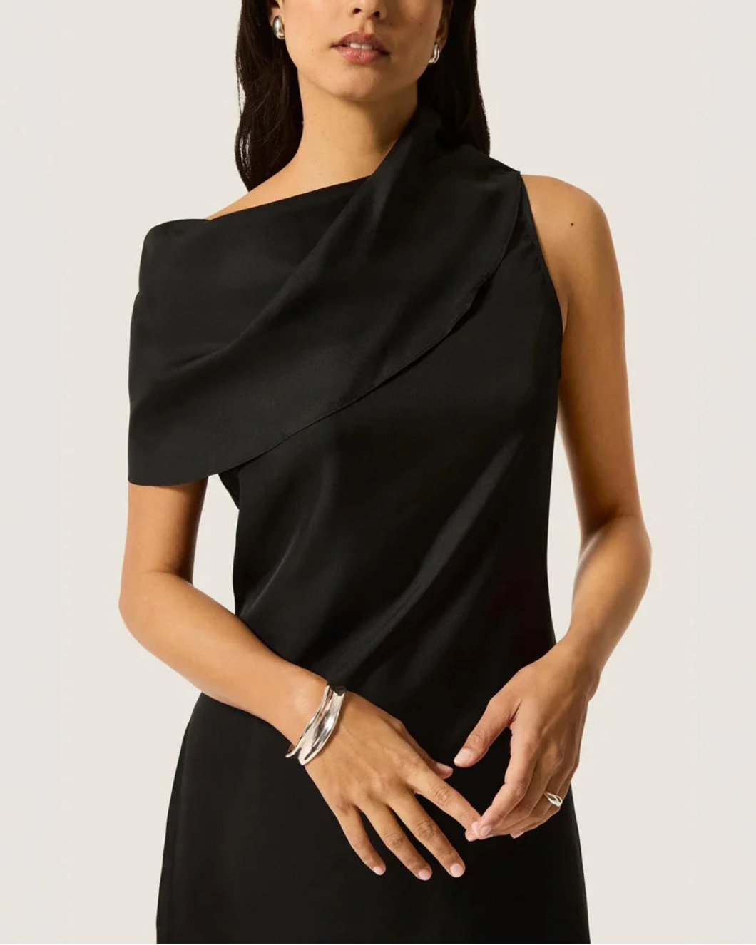 Argent Funnel Neck Dress - Black