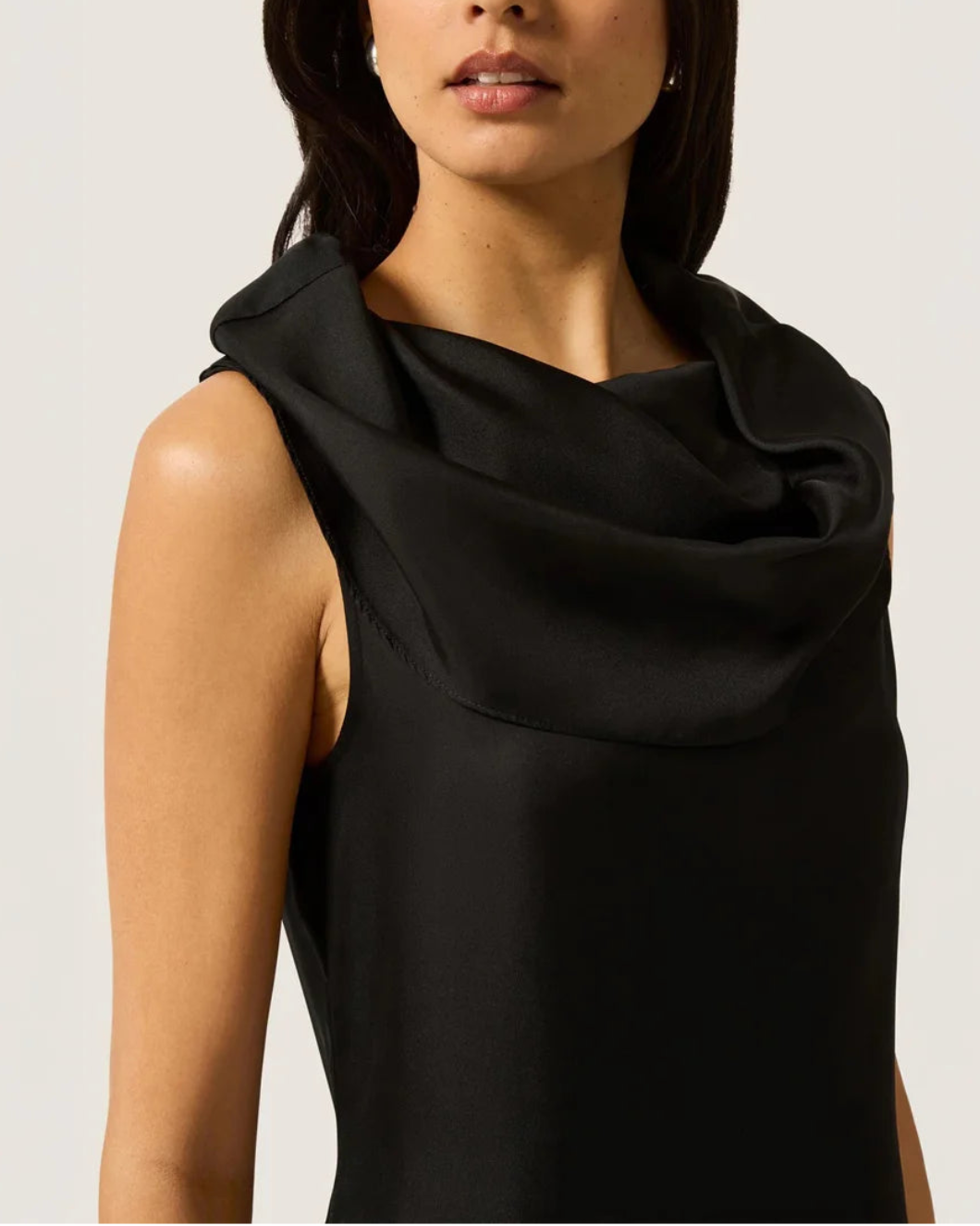 Argent Funnel Neck Dress - Black
