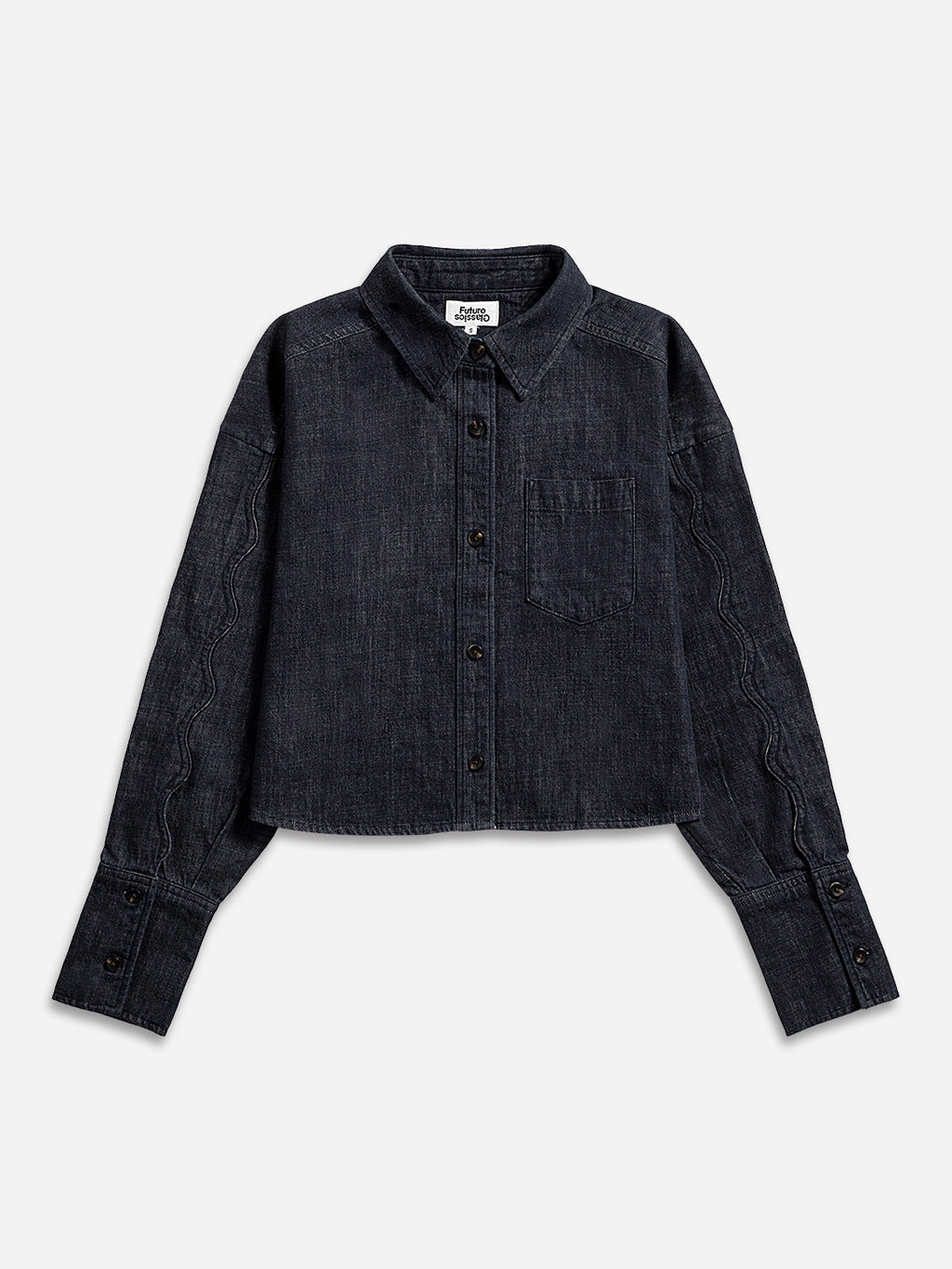 Future Classics Motif Sleeve Denim Shirt - Dark Indigo