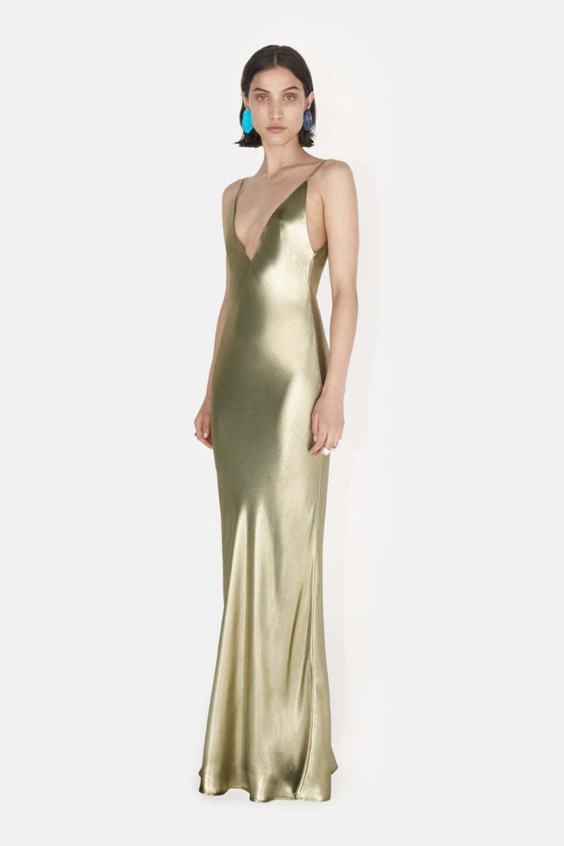 GALVAN LONDON Galvanized Slip Dress - Gold