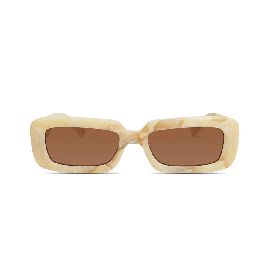 Elisa Johnson Gigi Sunglasses - White Yellow Pearl