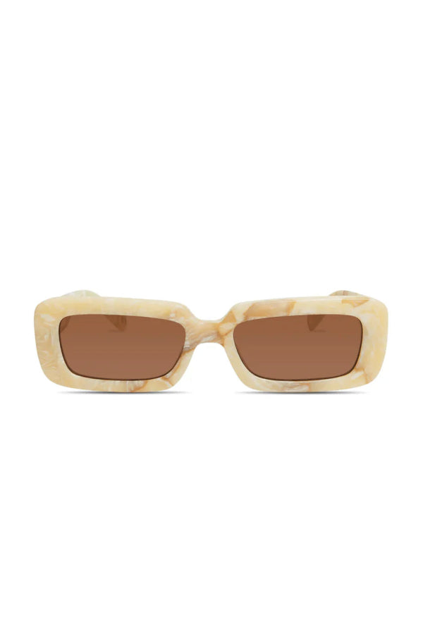Elisa Johnson Gigi Sunglasses - White Yellow Pearl