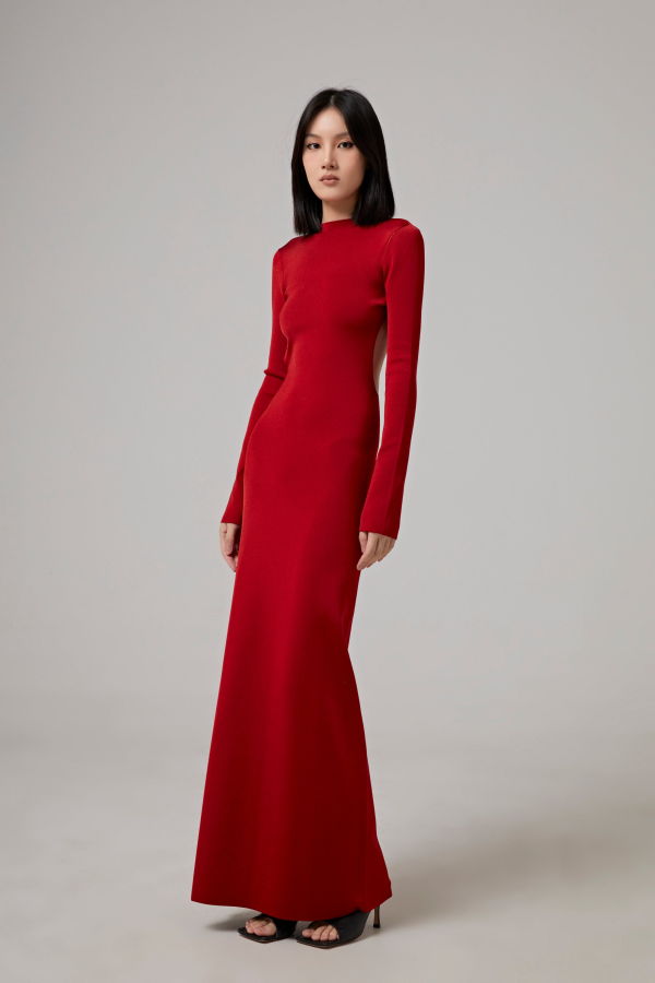 GALVAN LONDON Globe Chain Vega Dress - Rouge Piaf