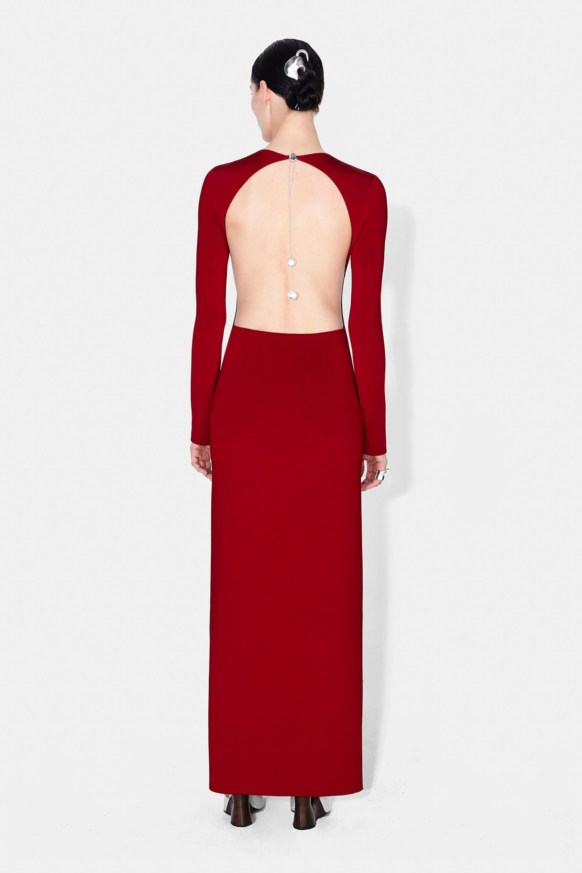 GALVAN LONDON Globe Chain Vega Dress - Rouge Piaf