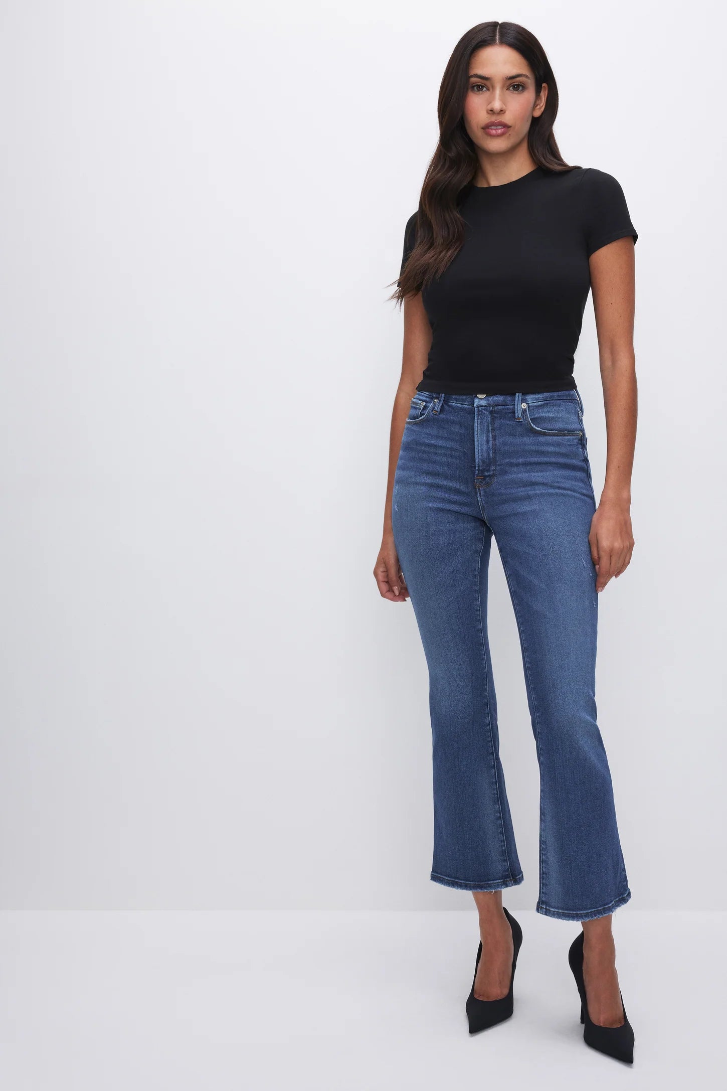 GOOD LEGS LIGHT COMPRESSION CROPPED MINI denim - INDIGO