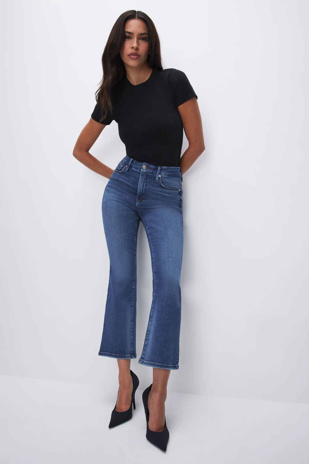 GOOD LEGS LIGHT COMPRESSION CROPPED MINI denim - INDIGO