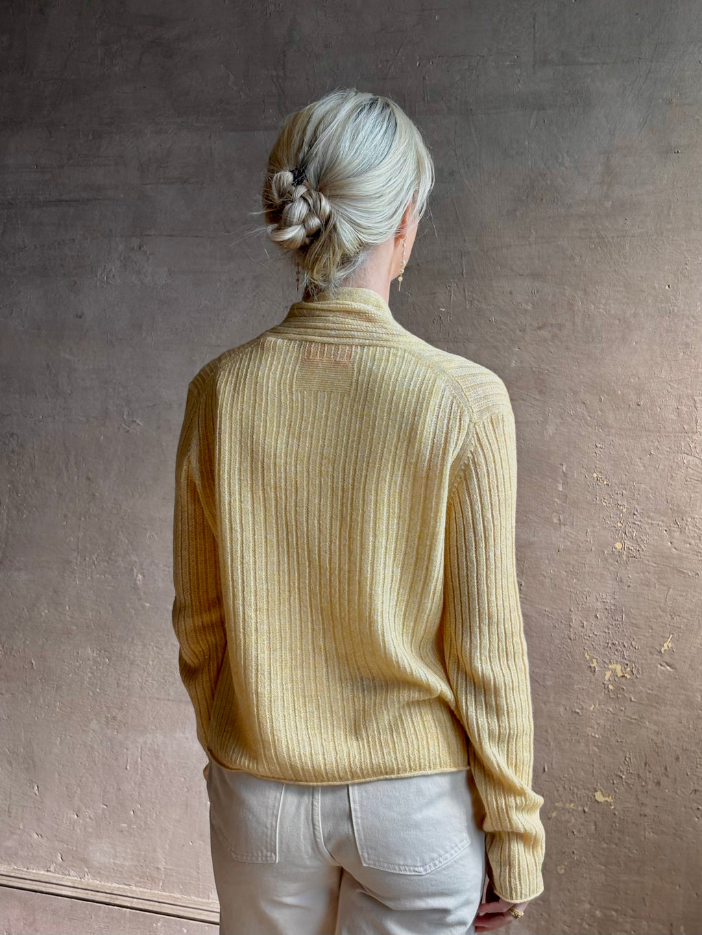 Guest in Residence Rib Stealth Cardigan - Butter Yellow