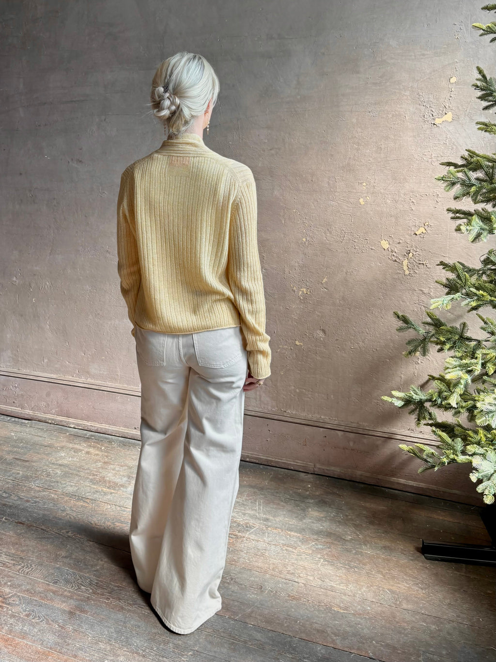 Guest in Residence Rib Stealth Cardigan - Butter Yellow