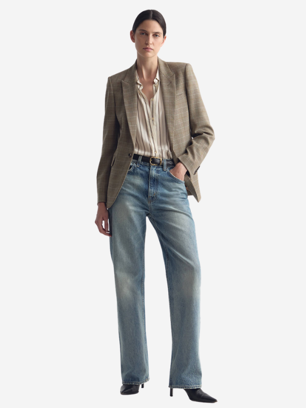 Nili Lotan Gaia Slim Shirt - Brandy Stripe