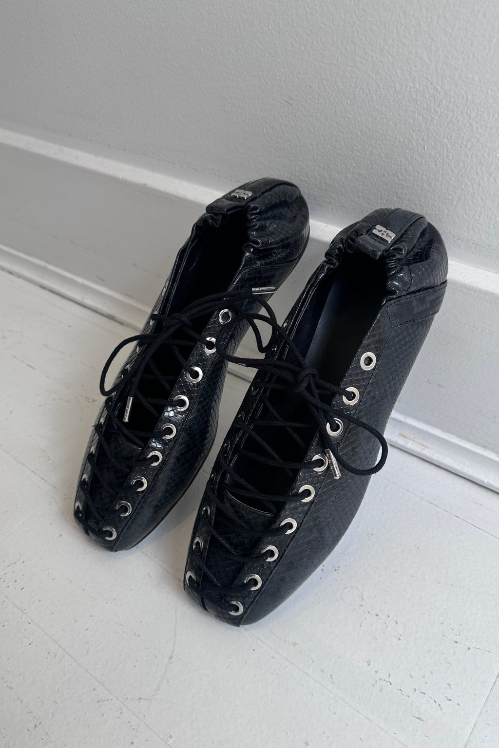Ganni Lace Up Ballerina