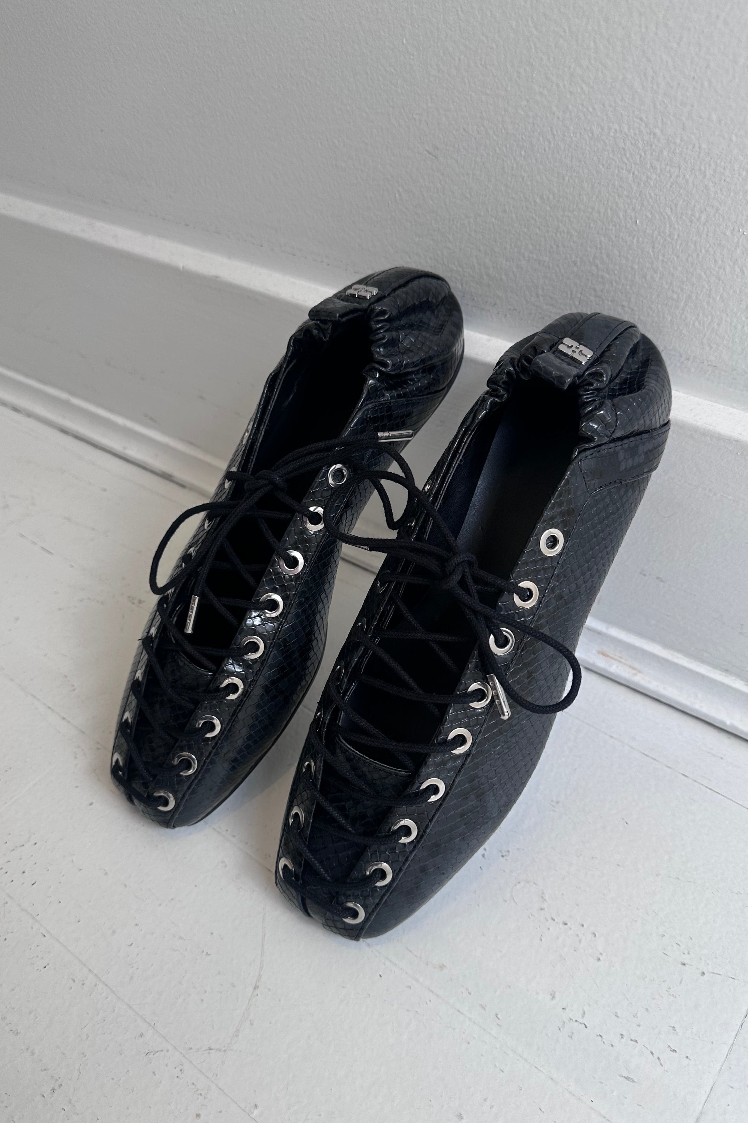Ganni Lace Up Ballerina