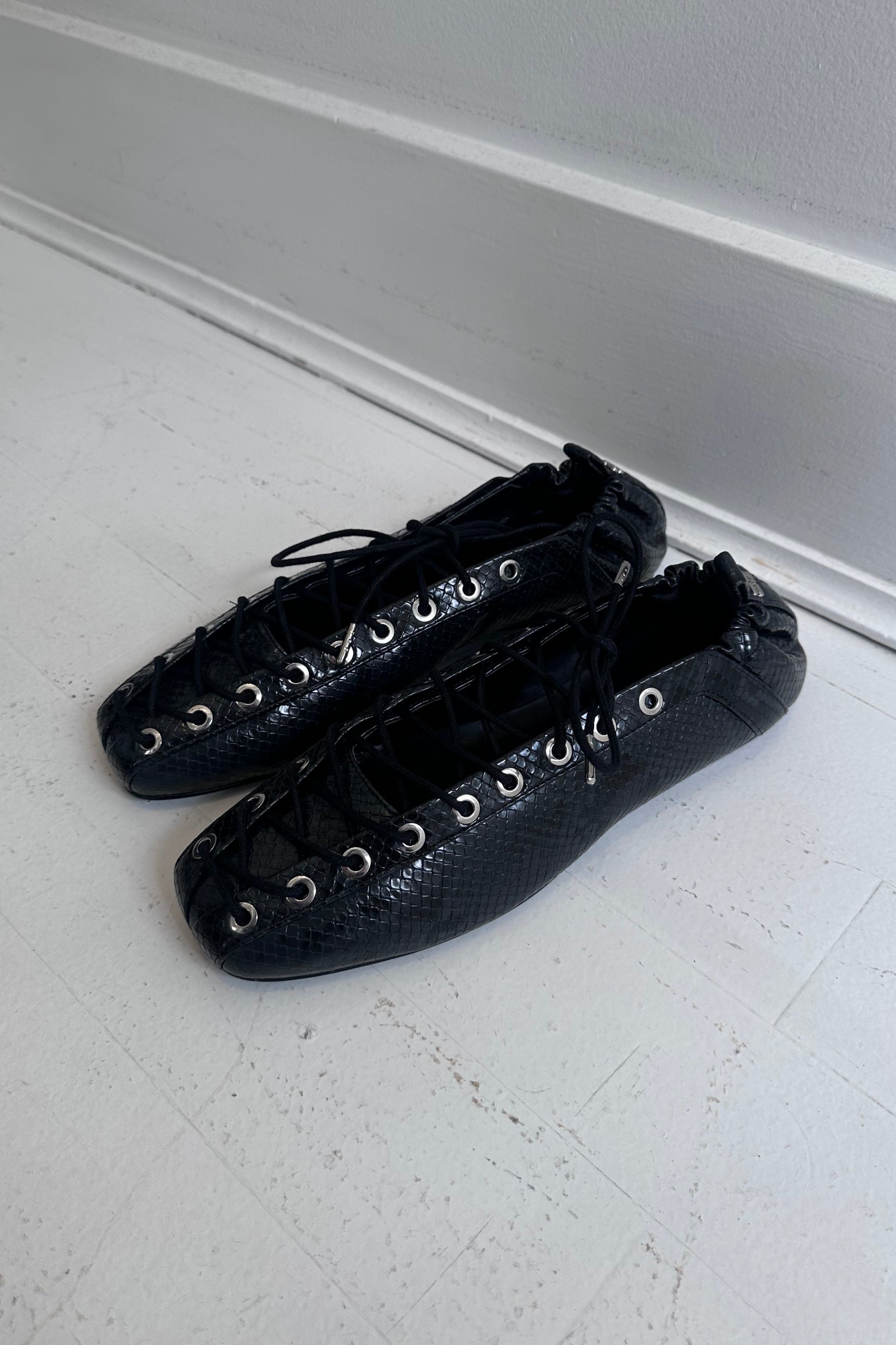 Ganni Lace Up Ballerina