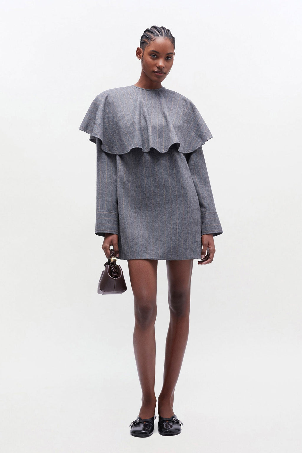 Ganni Stripe Circle Collar Dress