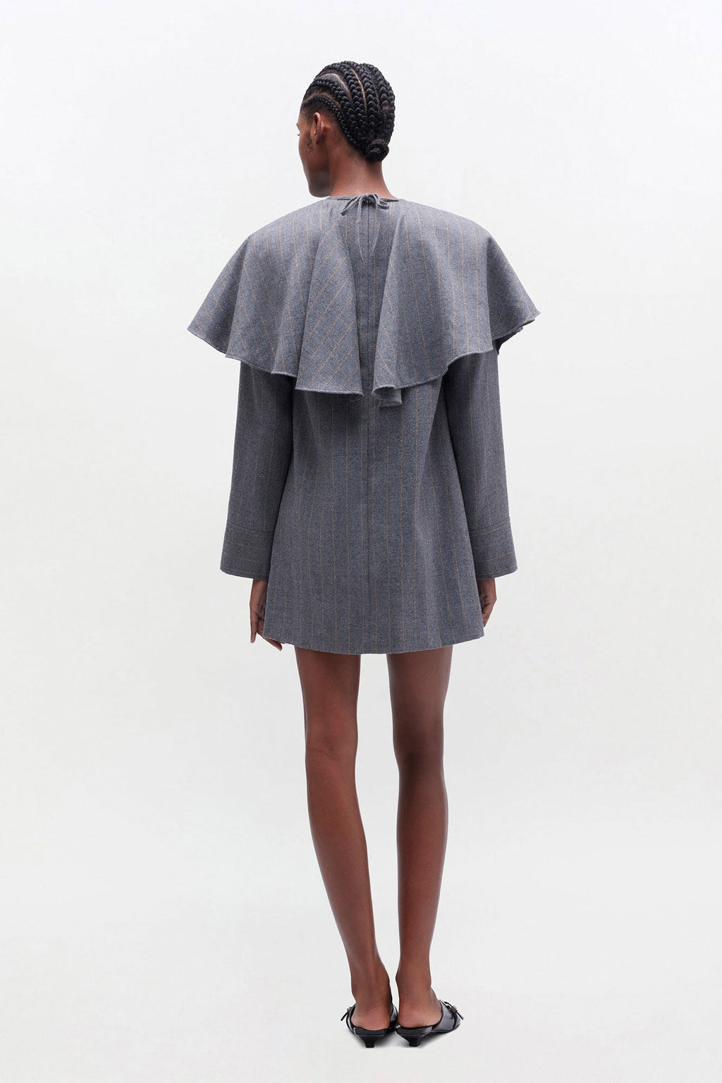 Ganni Stripe Circle Collar Dress