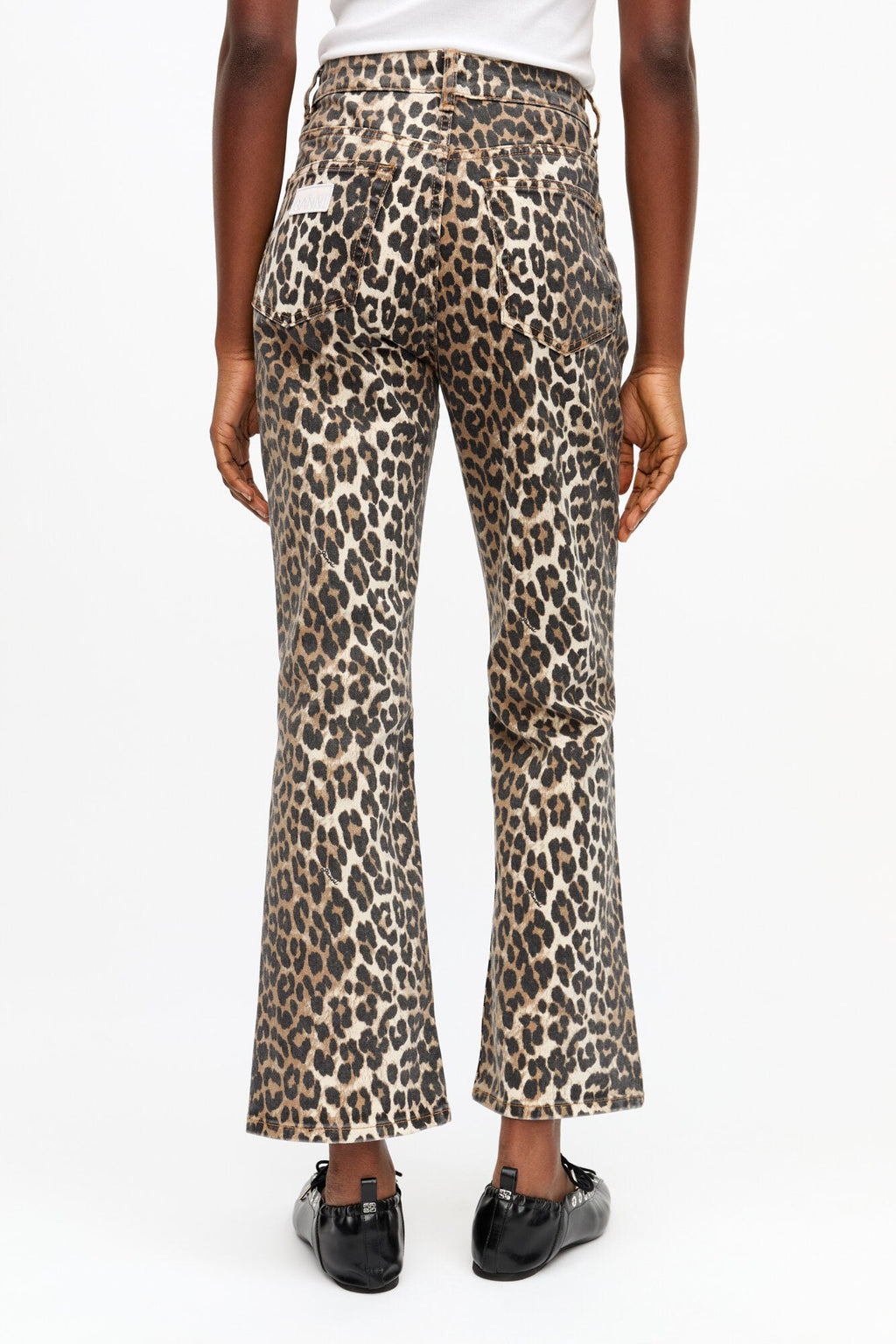 Ganni Betzy Cropped Jean Jeans - Leopard