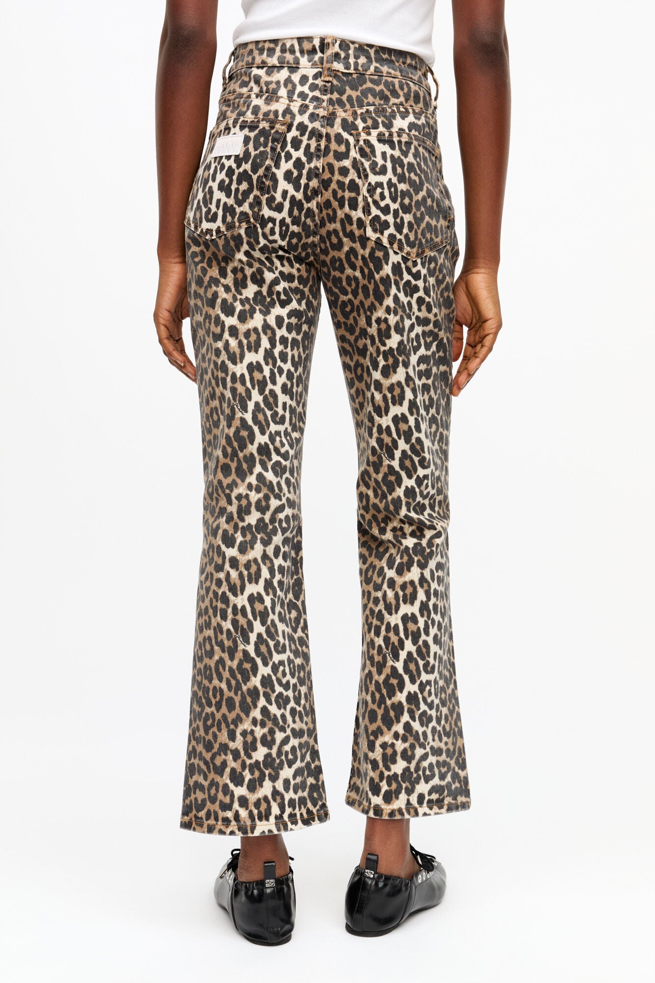 Ganni Betzy Cropped Jean Jeans - Leopard