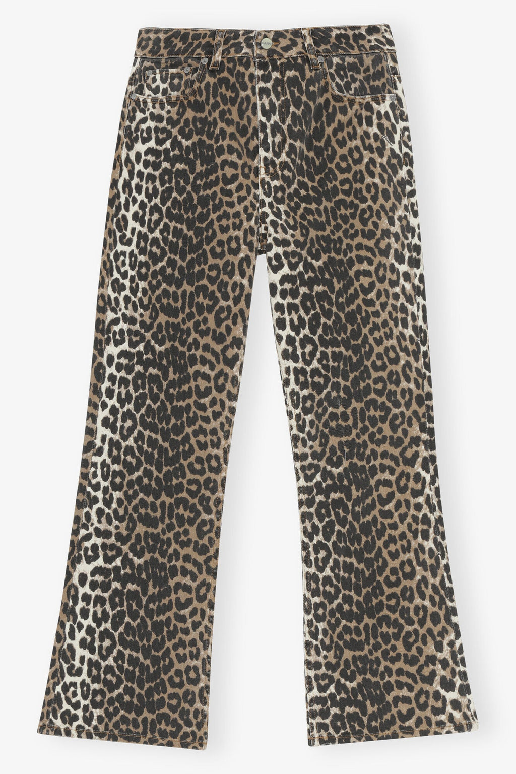 Ganni Betzy Cropped Jean Jeans - Leopard