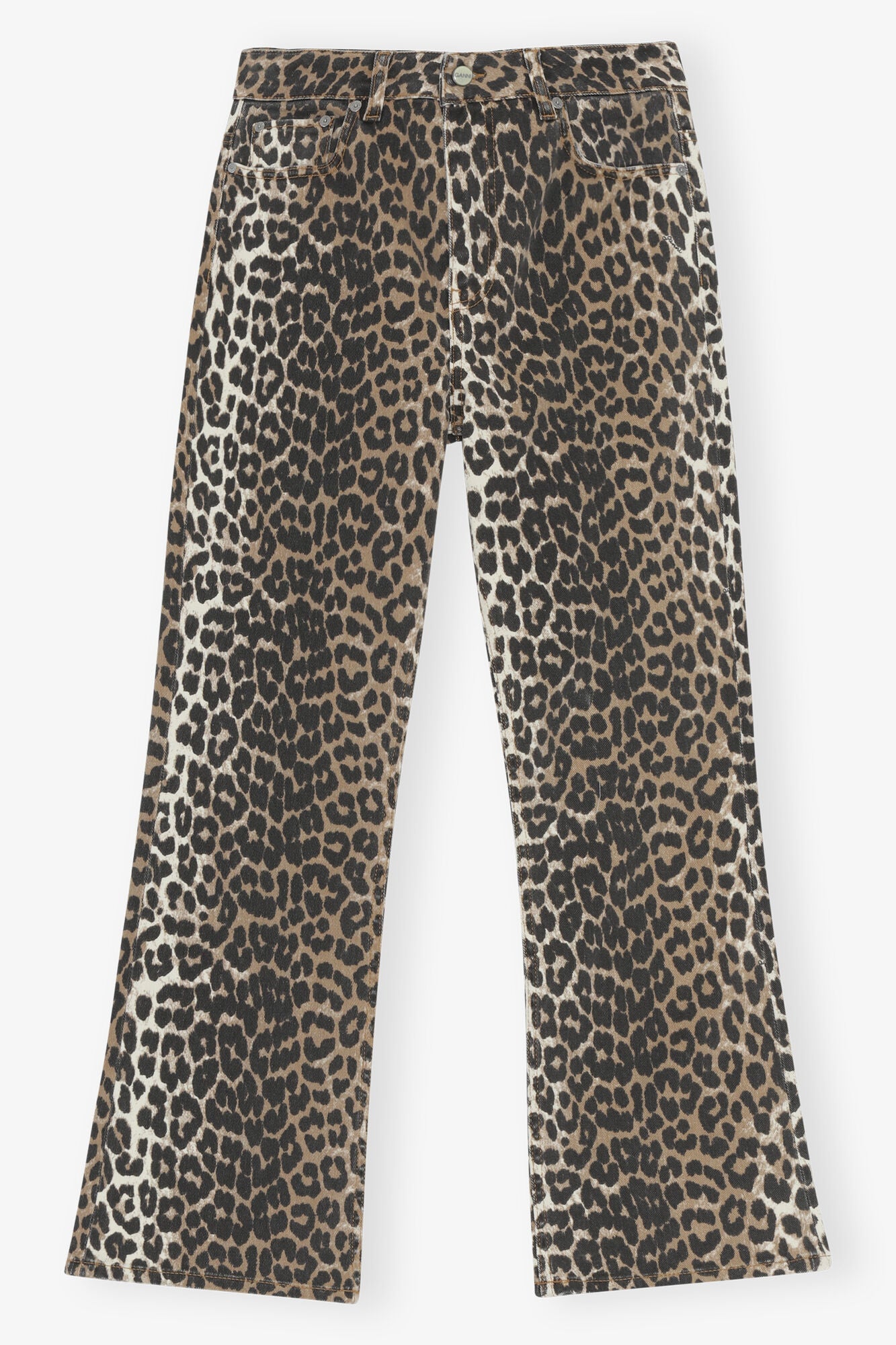 Ganni Betzy Cropped Jean Jeans - Leopard