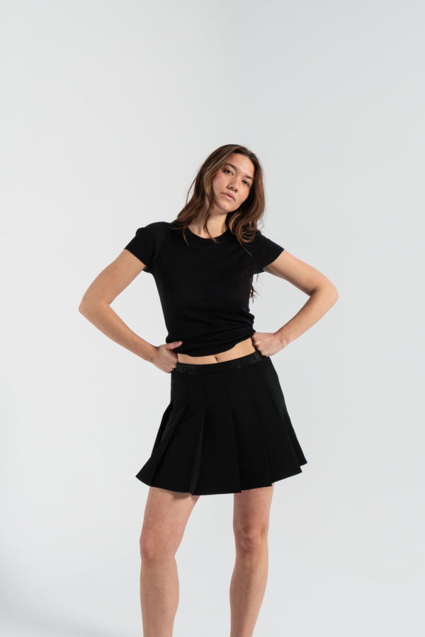 Ganni Light Twill Pleated Mini Skirt